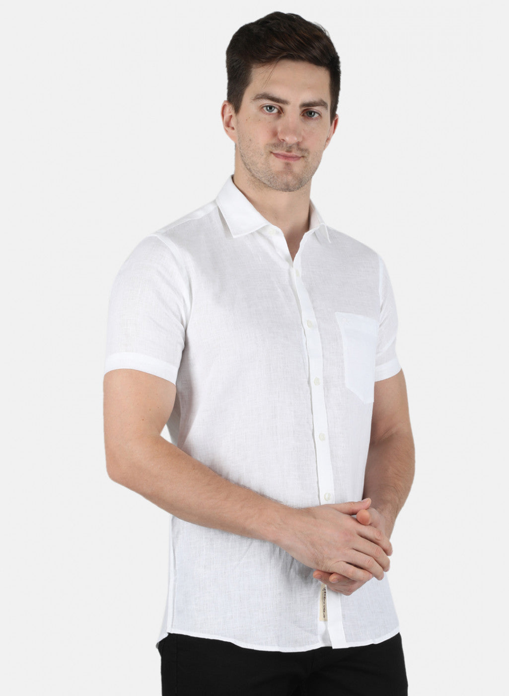 Men White Solid Shirt