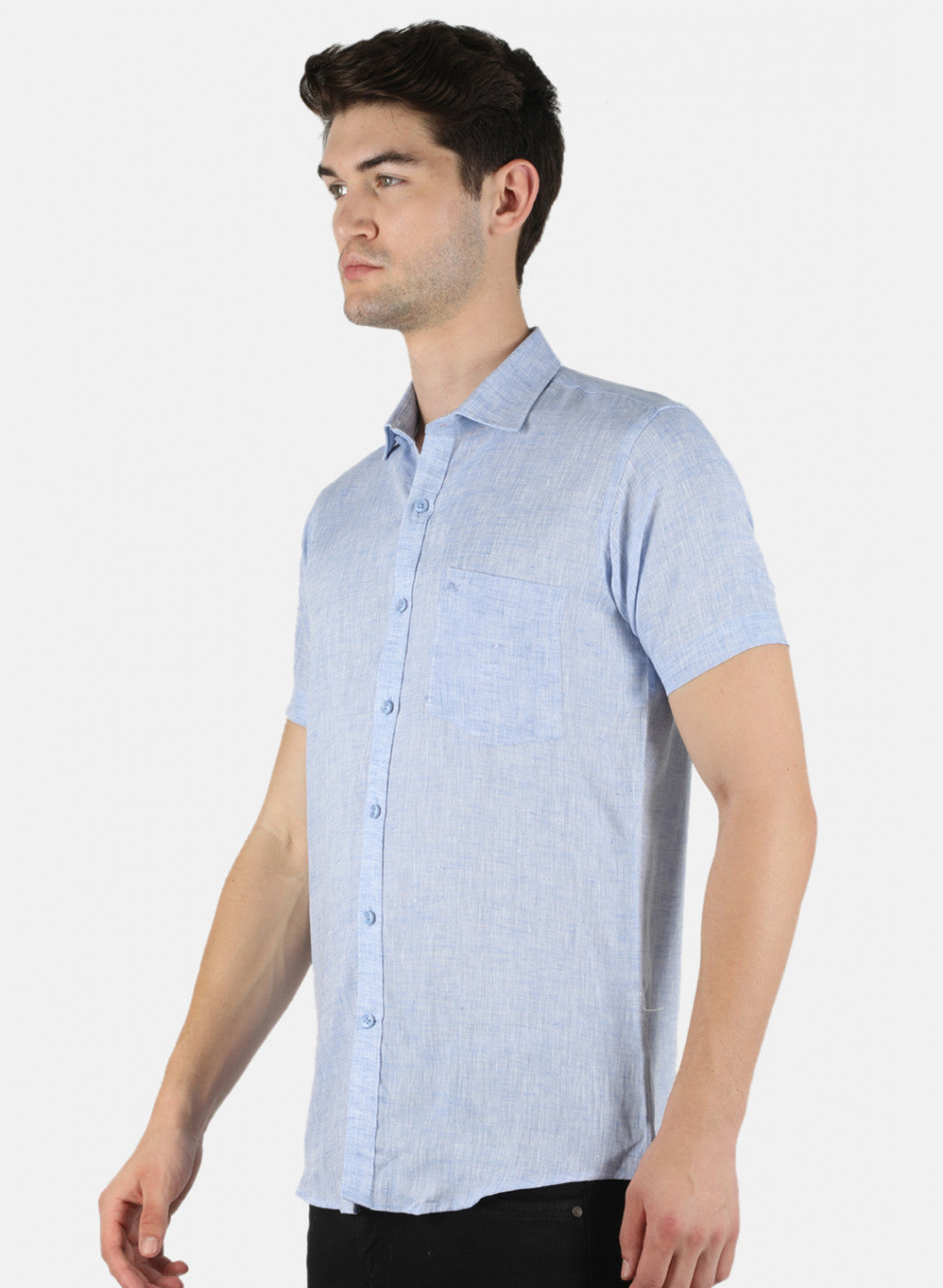 Men Blue Solid Shirt