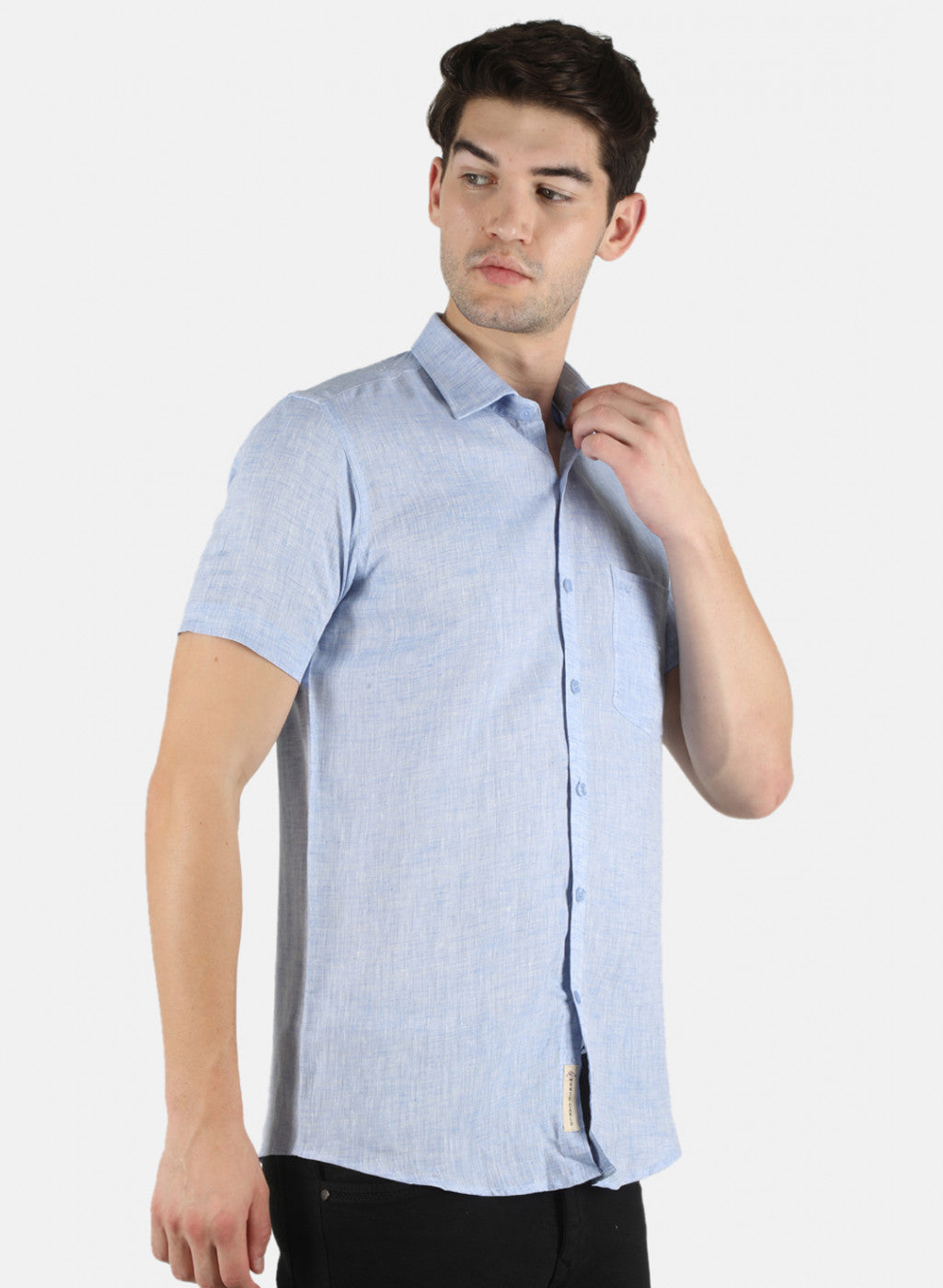 Men Blue Solid Shirt