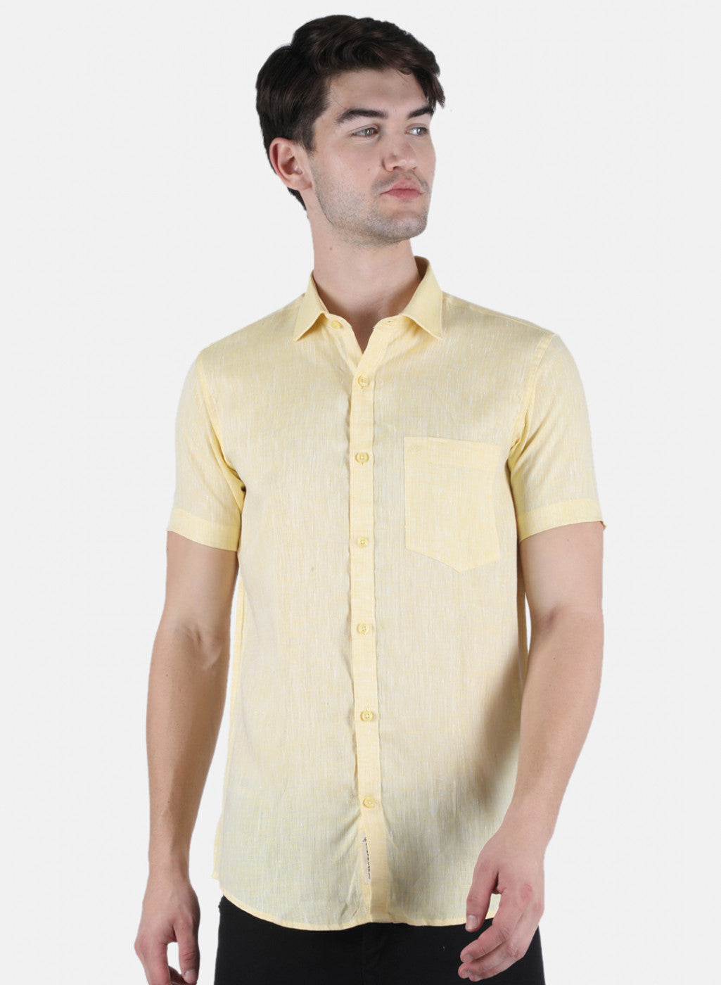 Men Yellow Solid Shirt