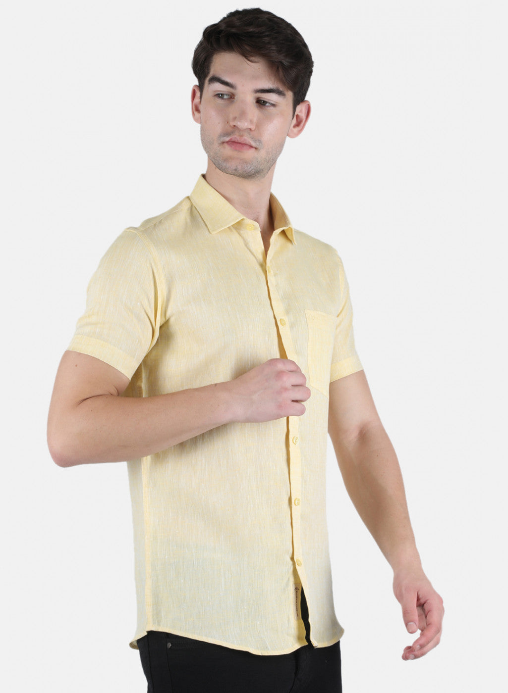 Men Yellow Solid Shirt