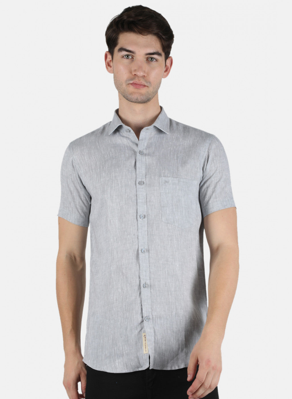 Men Grey Solid Shirt