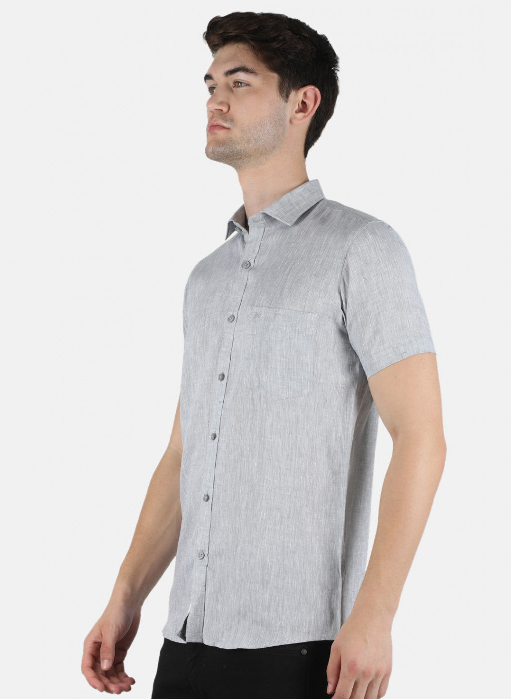 Men Grey Solid Shirt