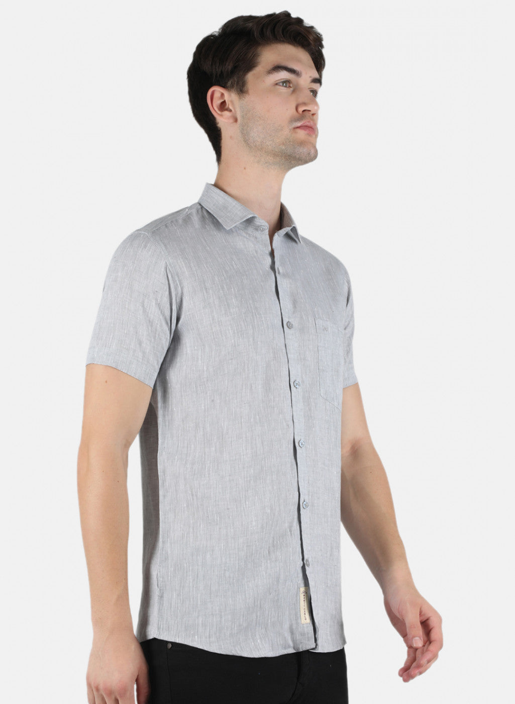 Men Grey Solid Shirt