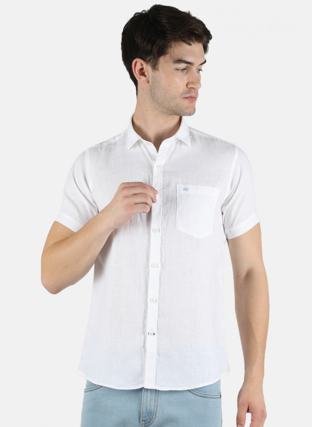 Men White Solid Shirt