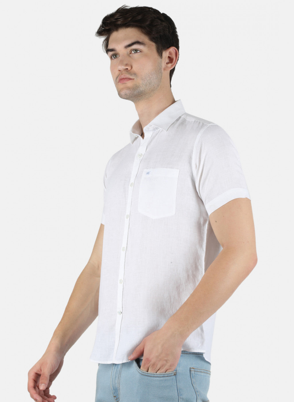 Men White Solid Shirt