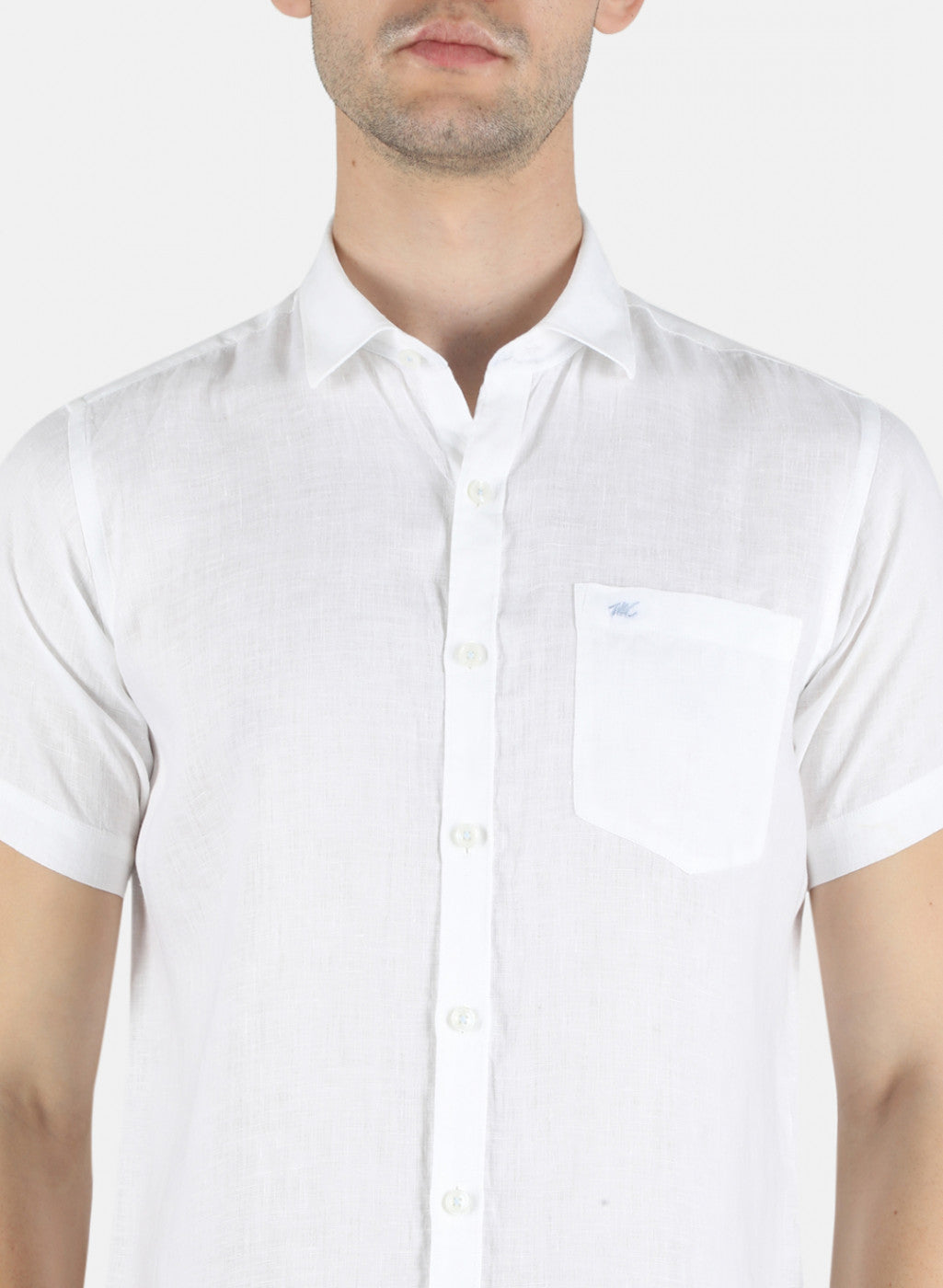 Men White Solid Shirt