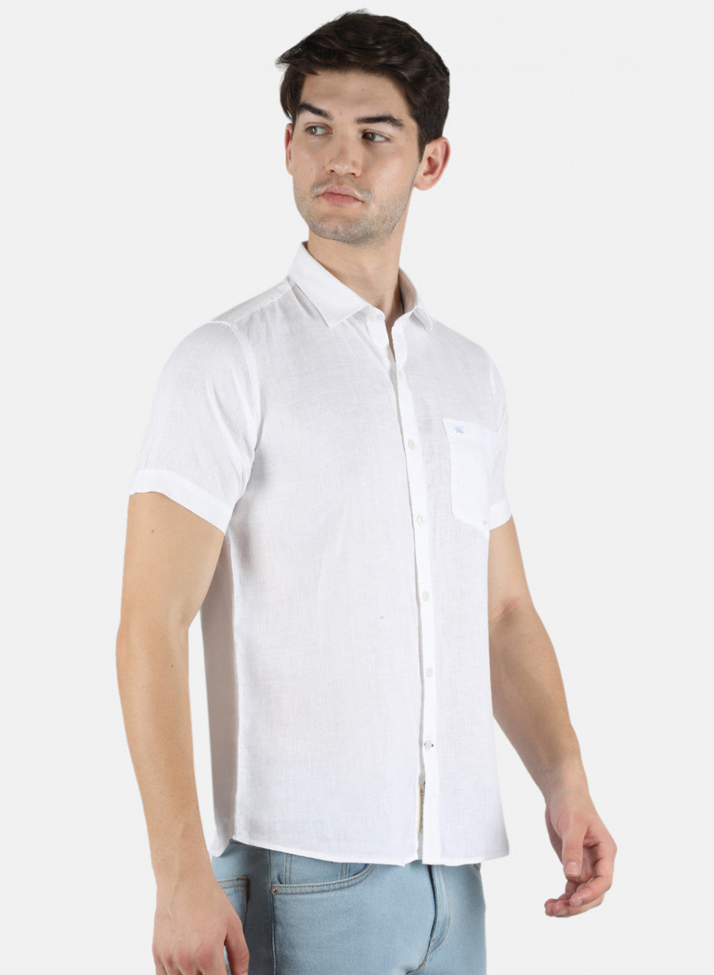 Men White Solid Shirt