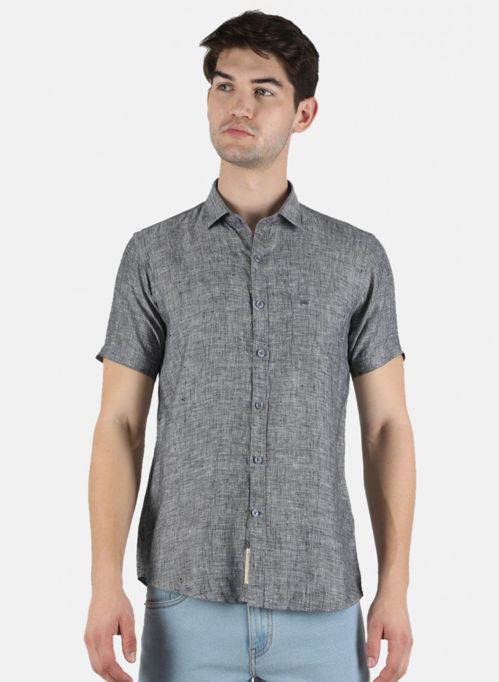 Men Grey Solid Shirt