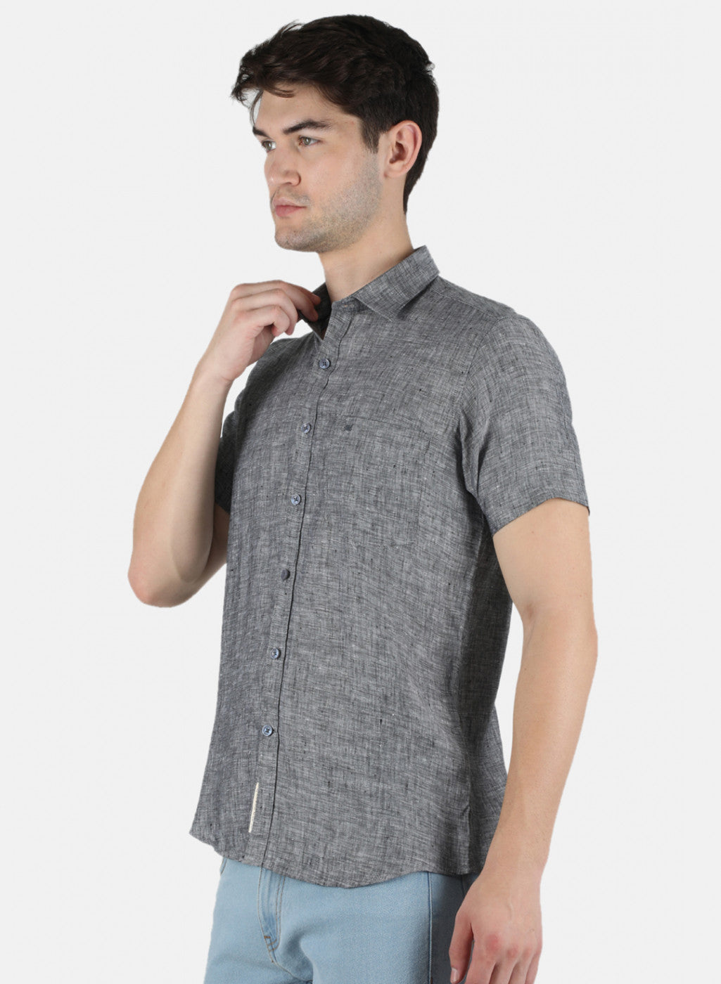 Men Grey Solid Shirt