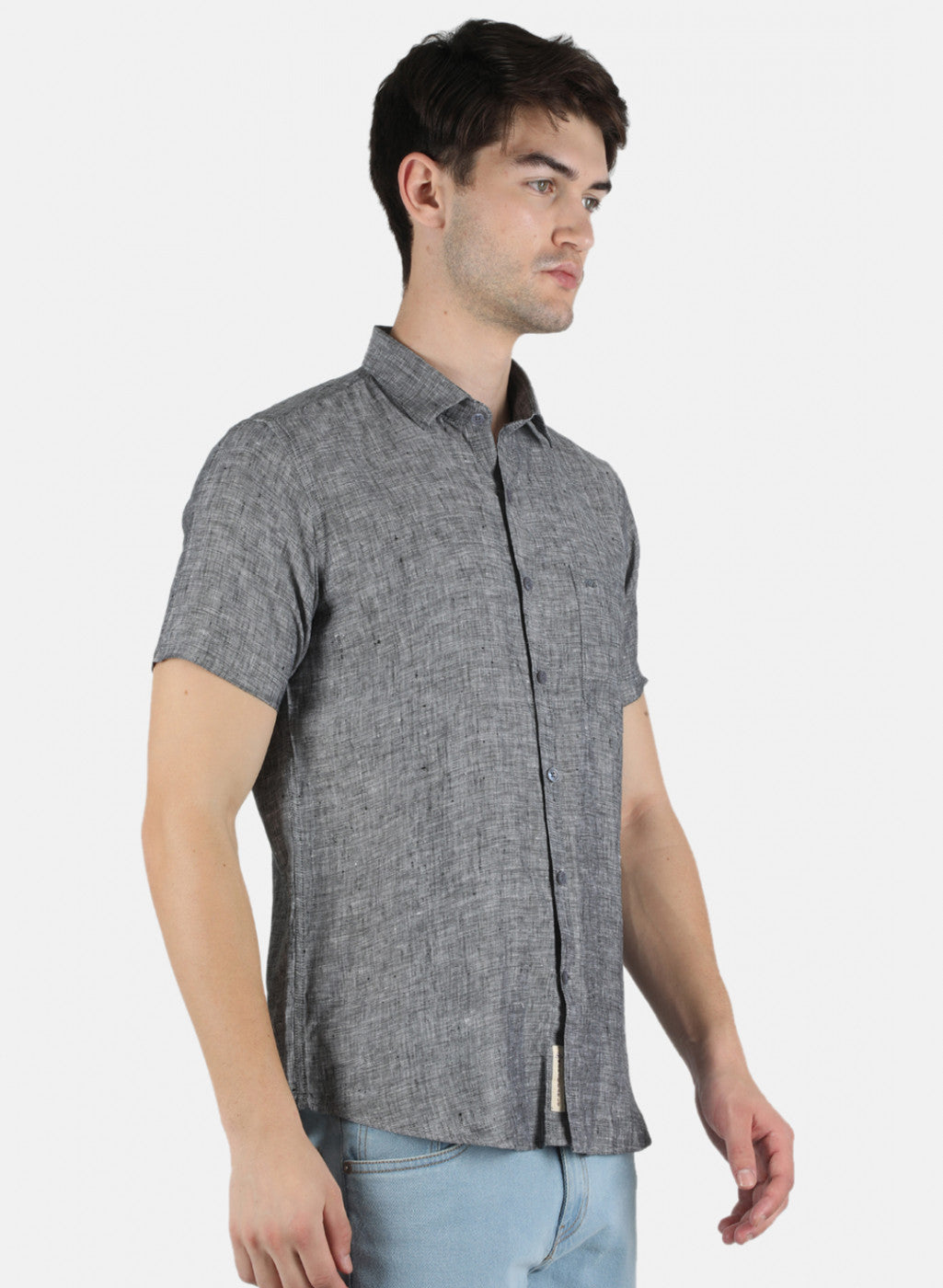 Men Grey Solid Shirt