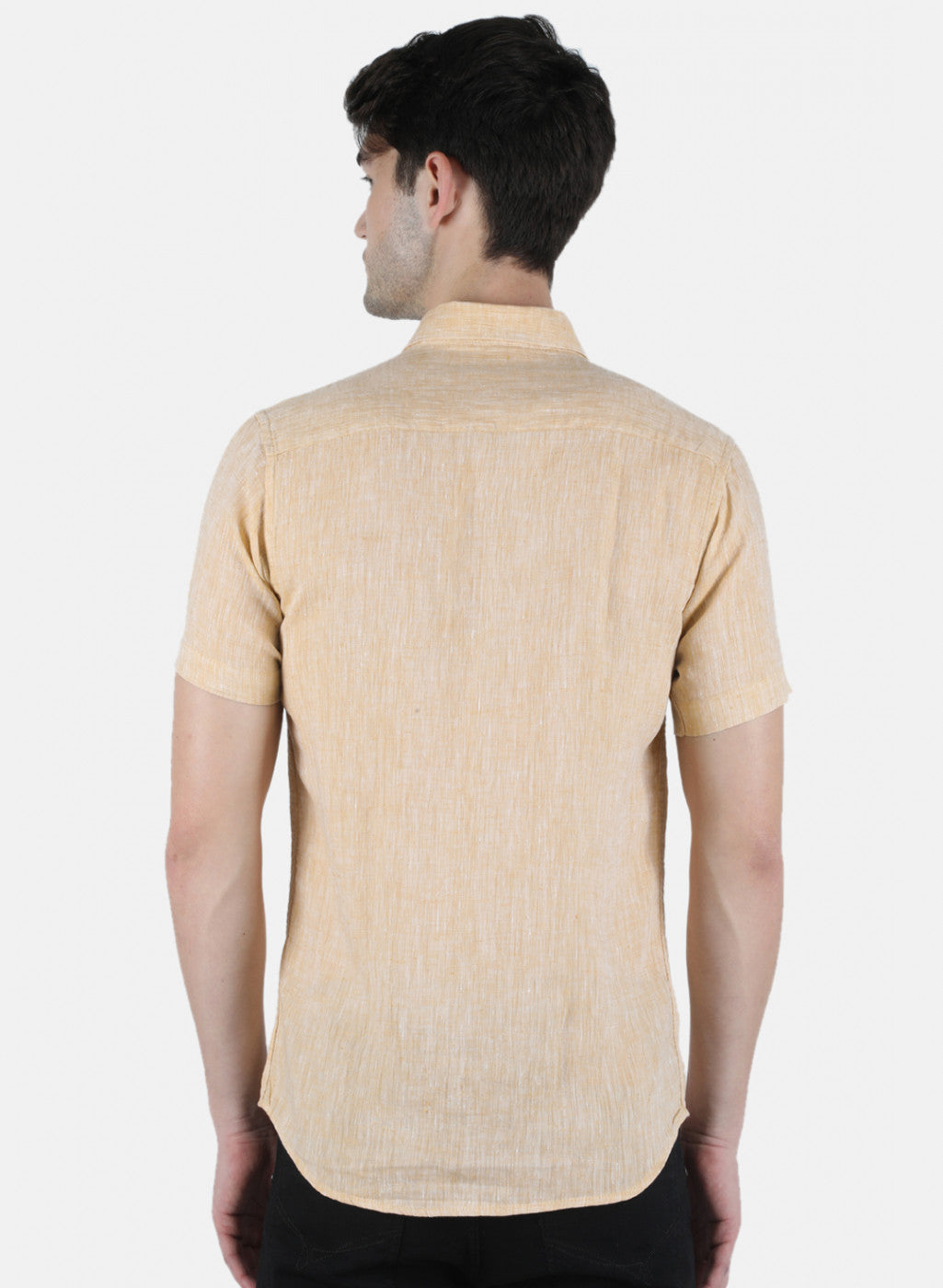 Men Beige Solid Shirt