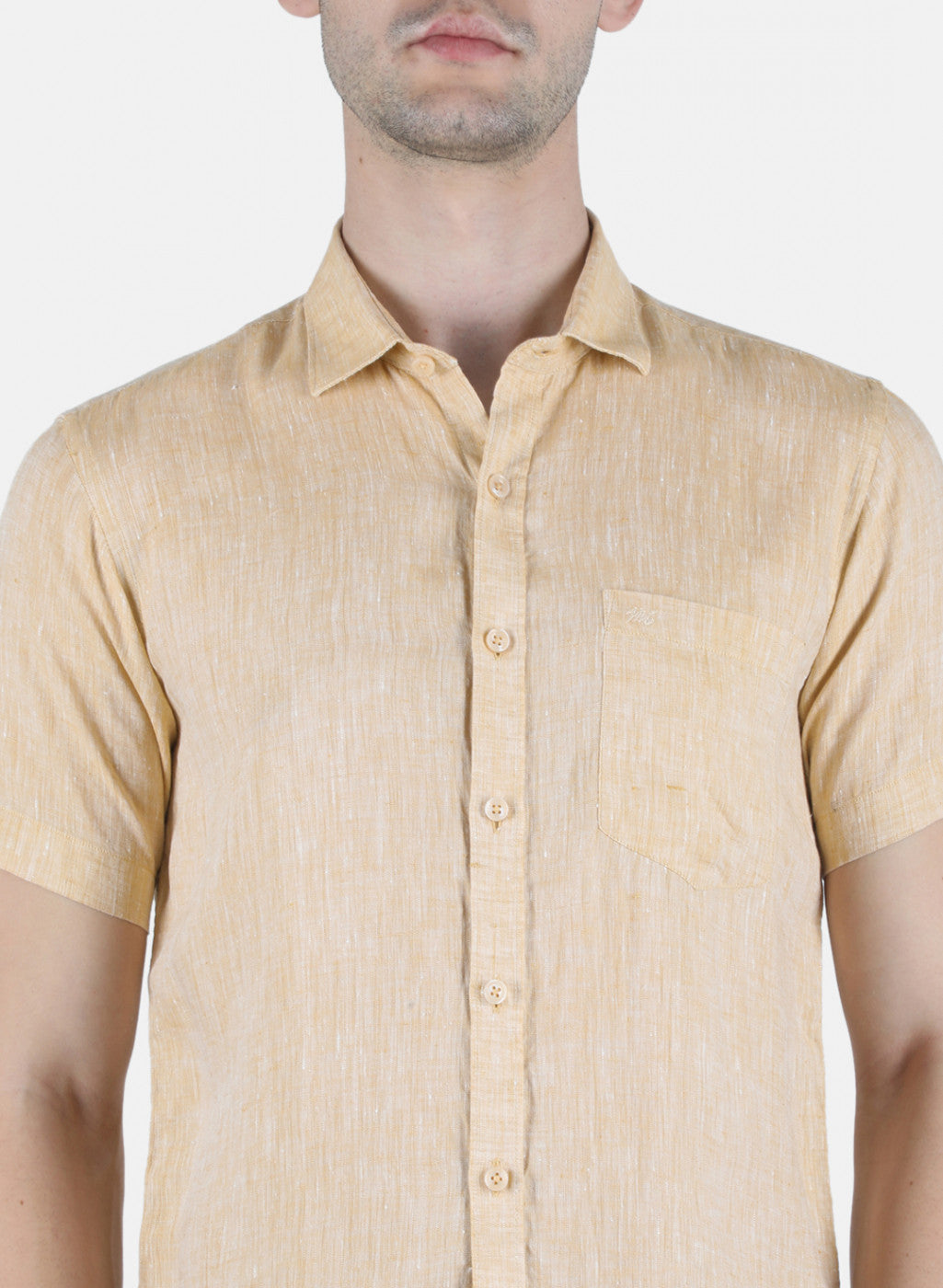 Men Beige Solid Shirt