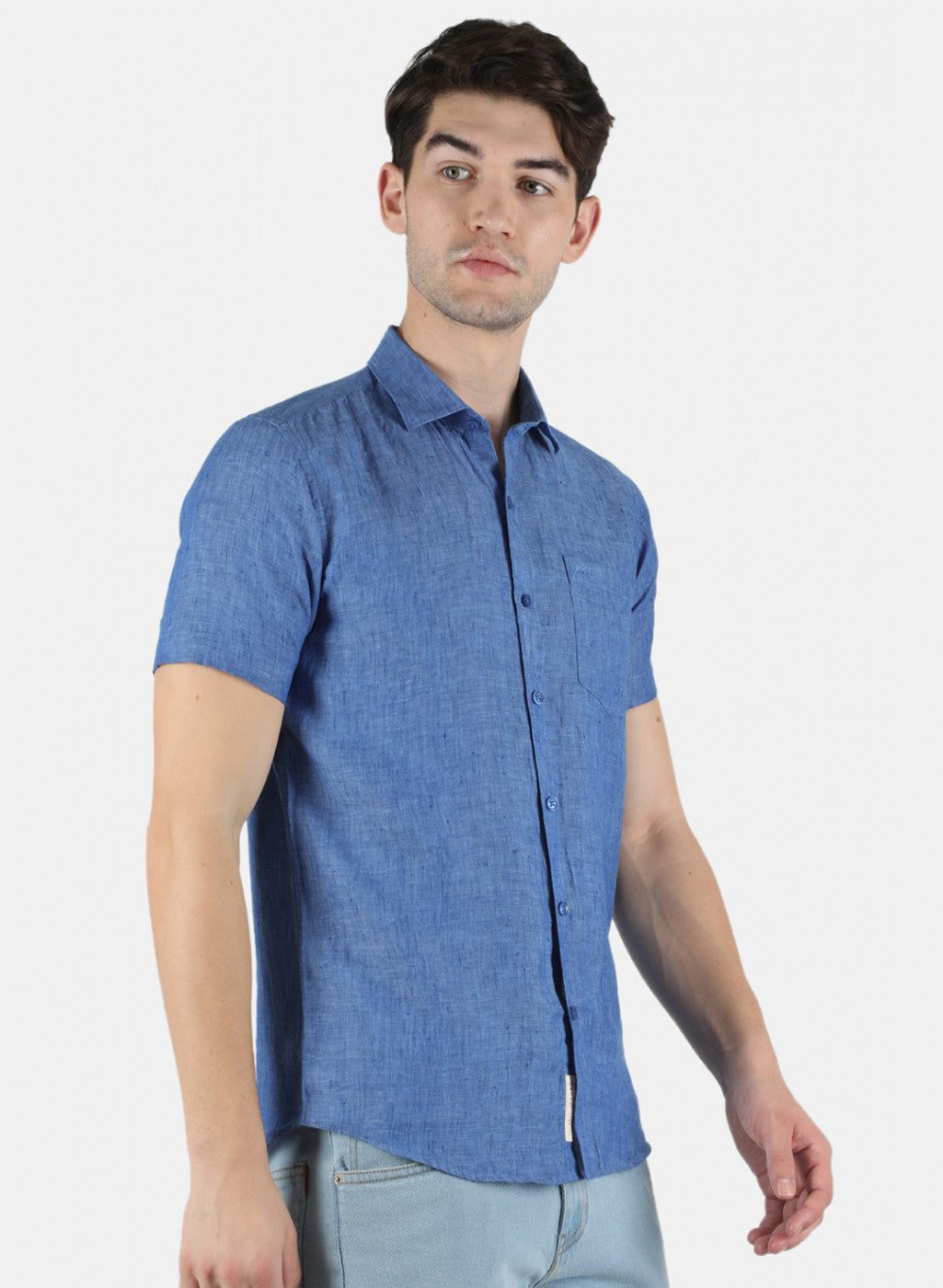 Men NAvy Blue Solid Shirt