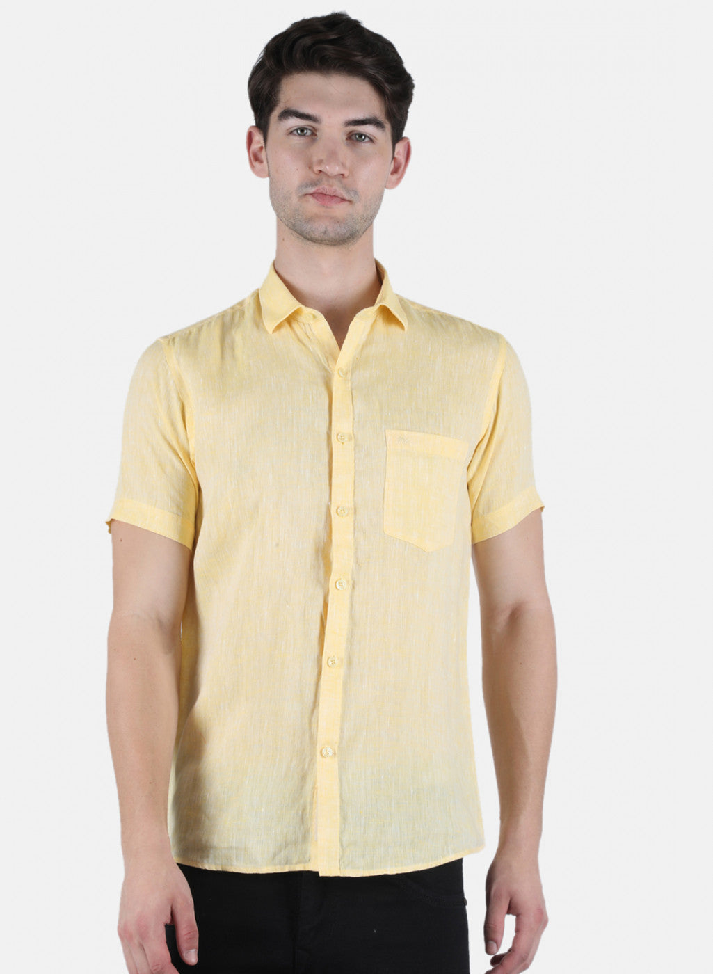 Men Yellow Solid Shirt