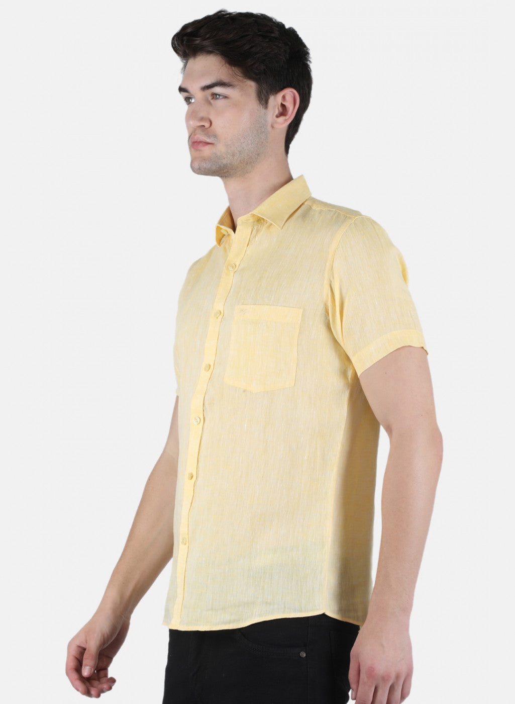 Men Yellow Solid Shirt