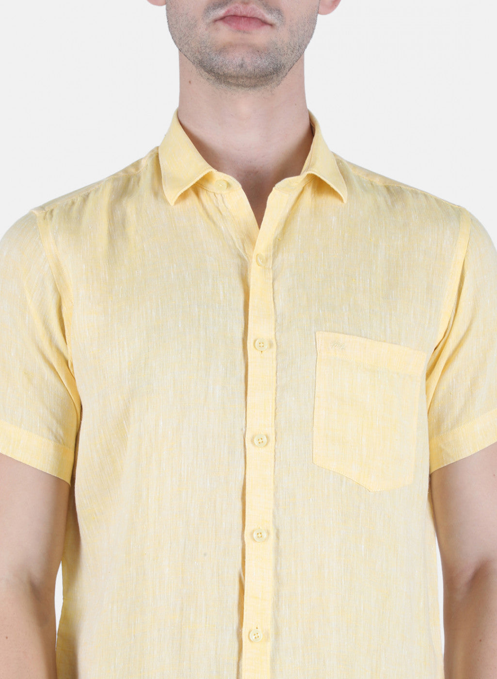 Men Yellow Solid Shirt