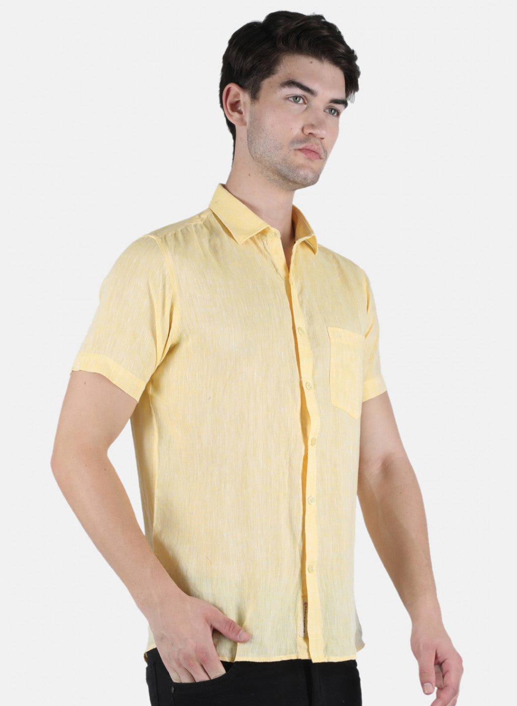 Men Yellow Solid Shirt