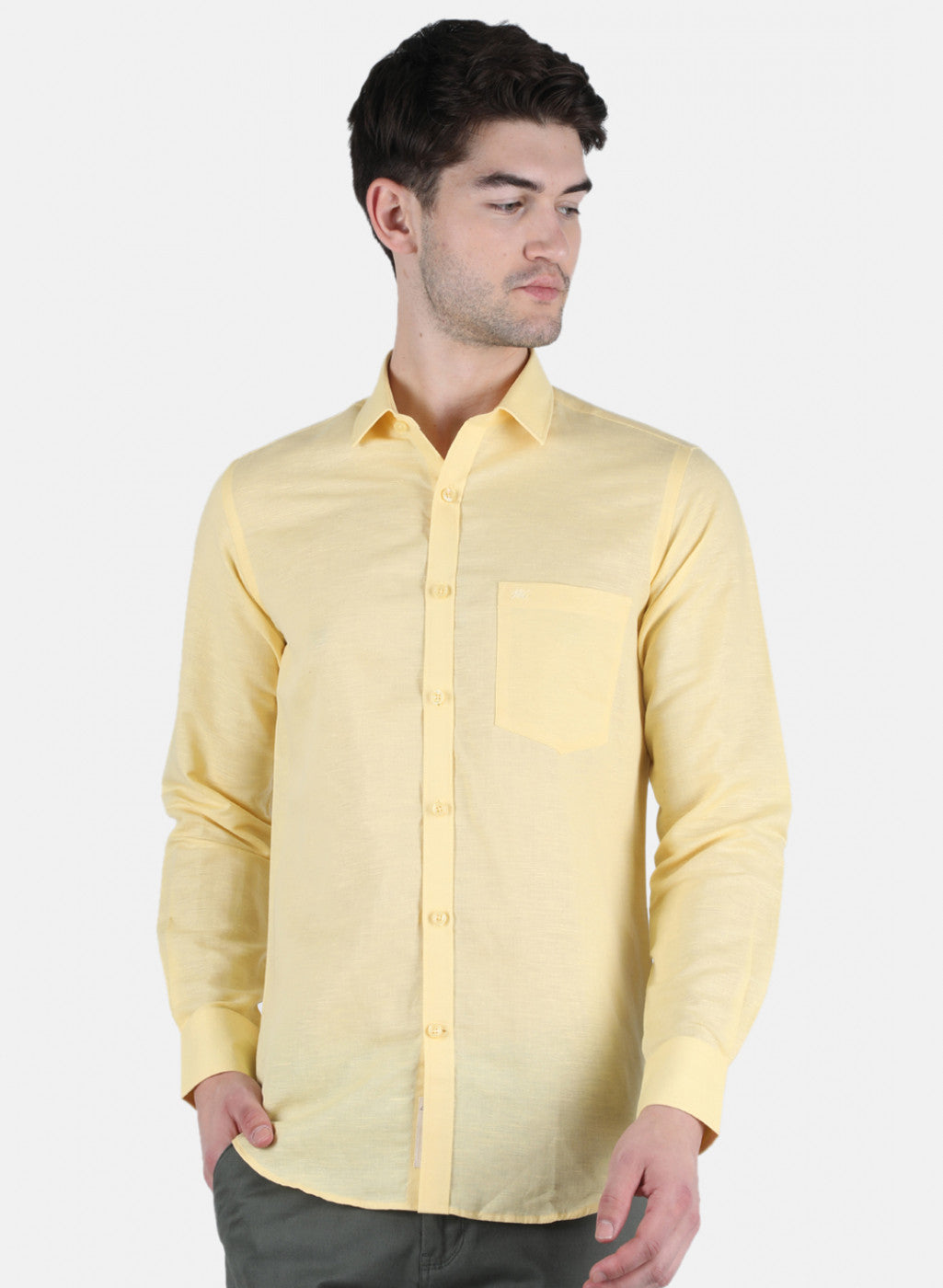 Men Yellow Solid Shirt