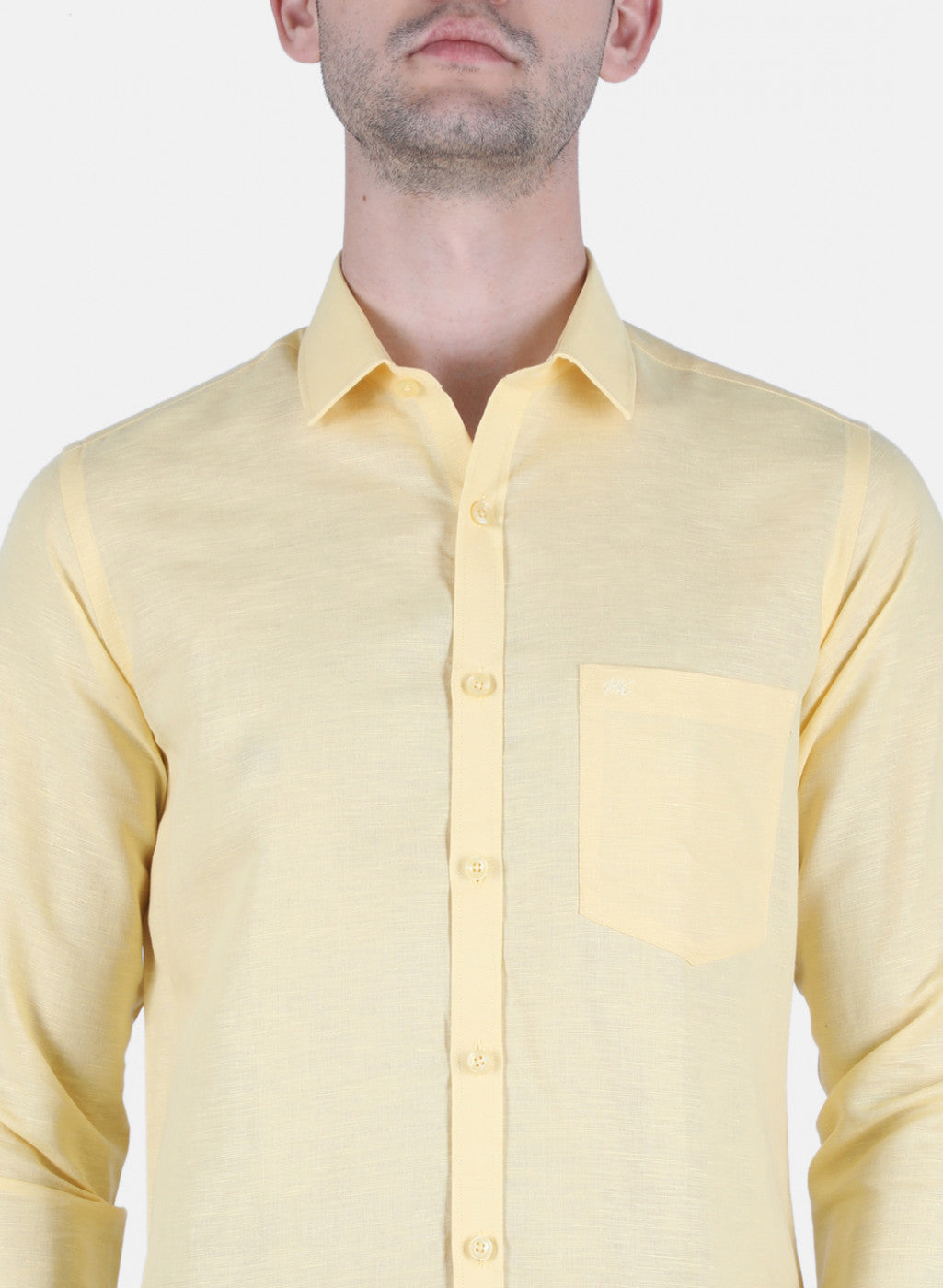 Men Yellow Solid Shirt