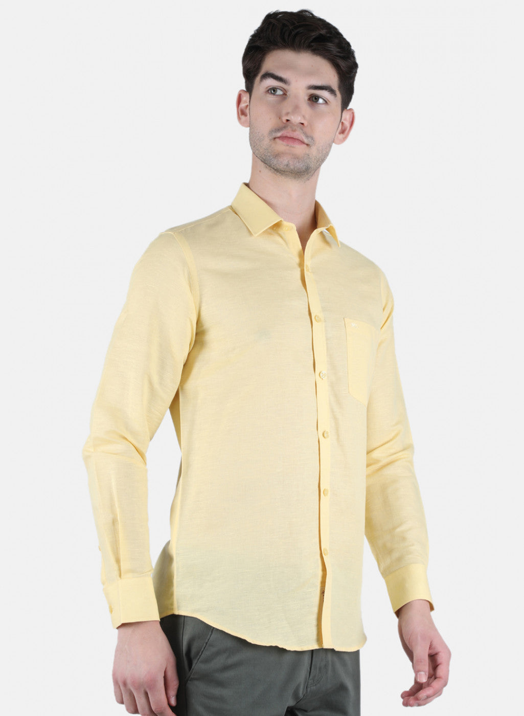 Men Yellow Solid Shirt