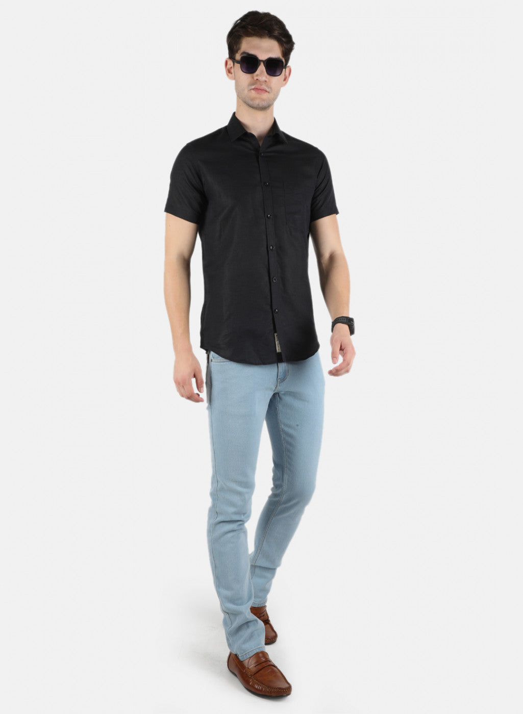 Men Black Solid Shirt