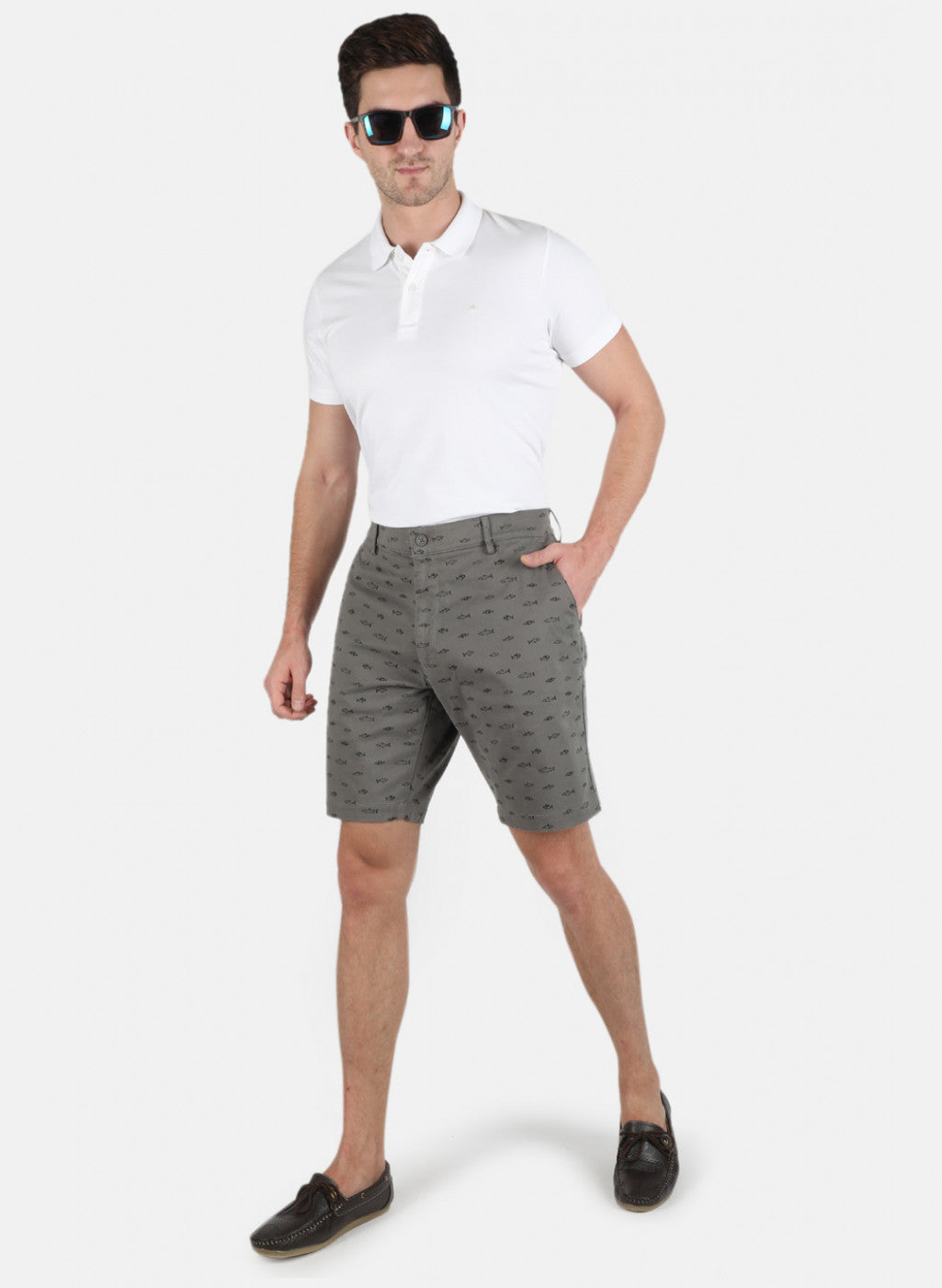 Men Grey Printed Short