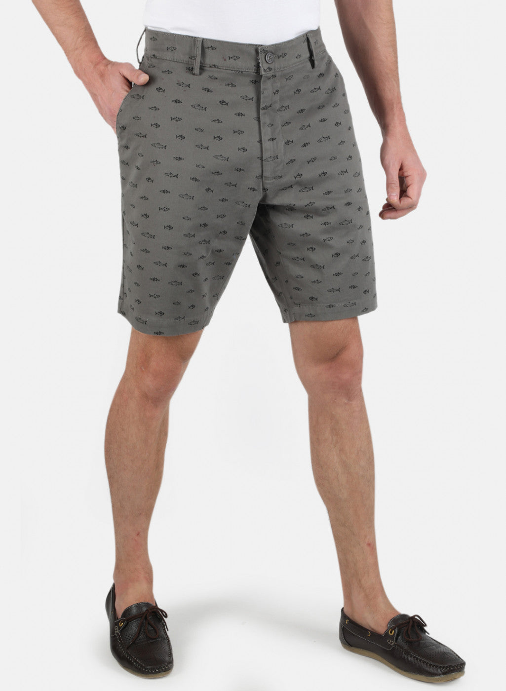 Men Grey Printed Short