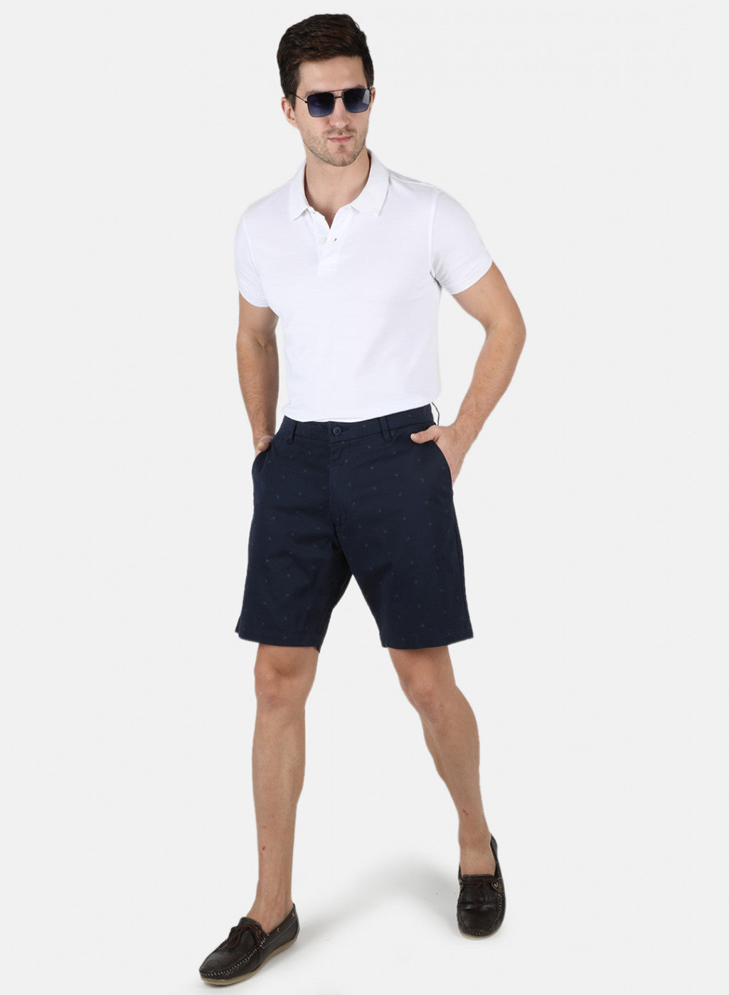 Men Navy Blue Printed Short