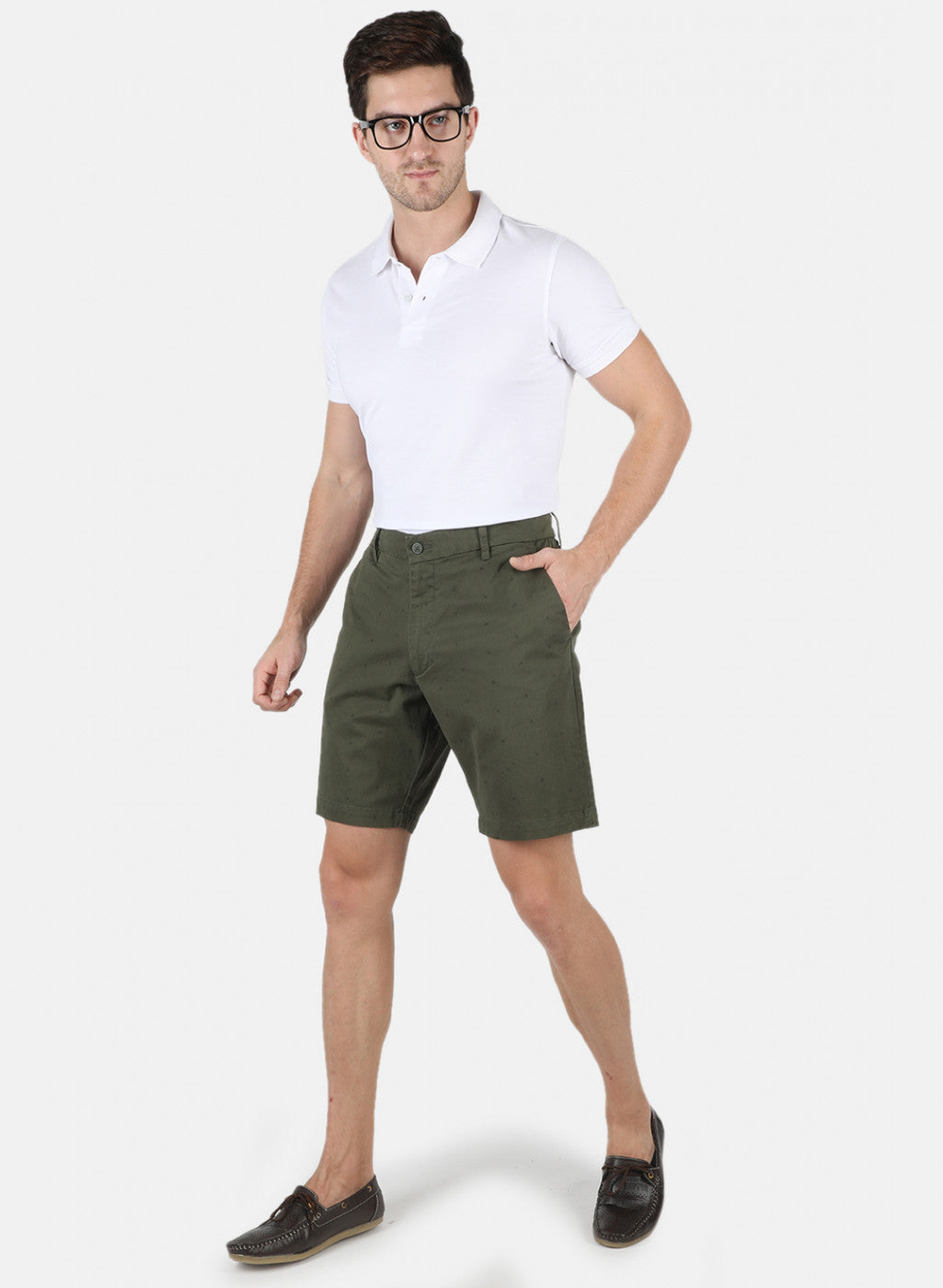 Men Olive Printed Short