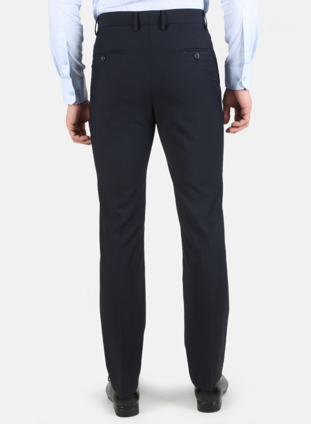 Men Navy Blue Regular Fit Trouser