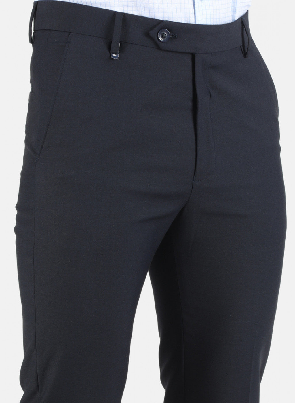 Men Navy Blue Regular Fit Trouser