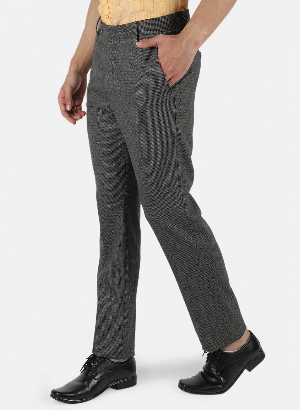 Men Grey Tailor Fit Trouser