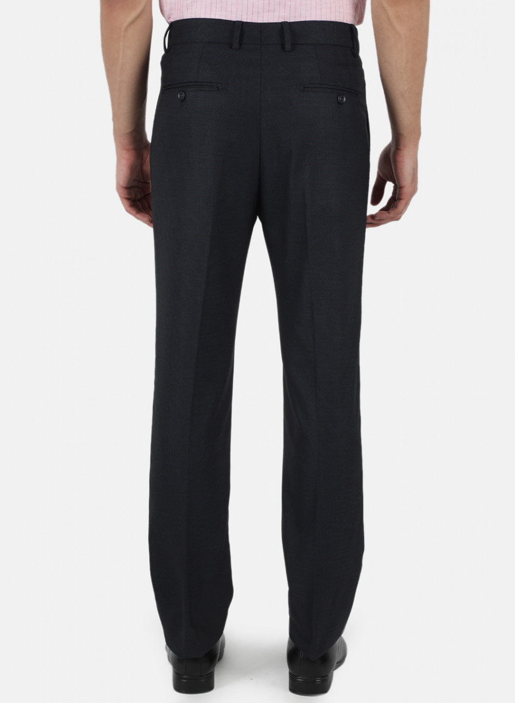 Men Navy Blue Tailor Fit Trouser