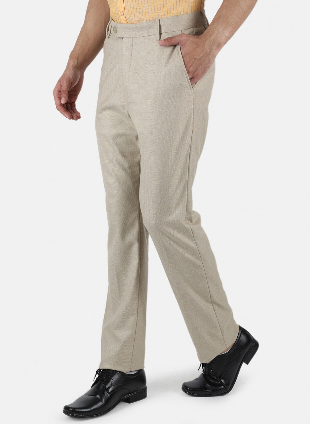 Men Beige Tailor Fit Trouser