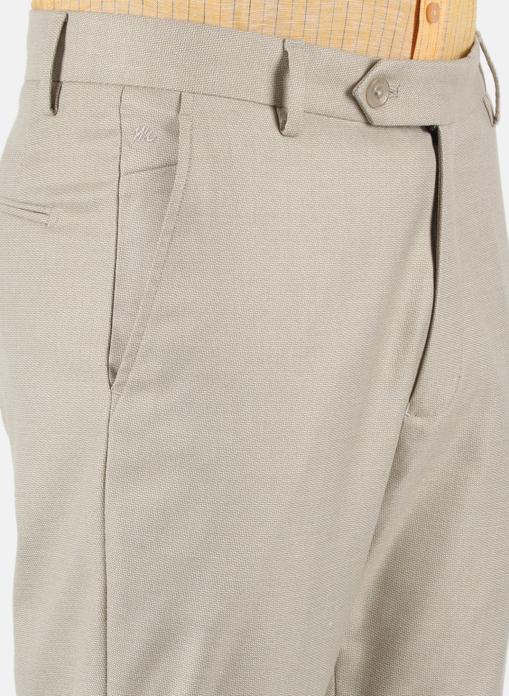 Men Beige Tailor Fit Trouser