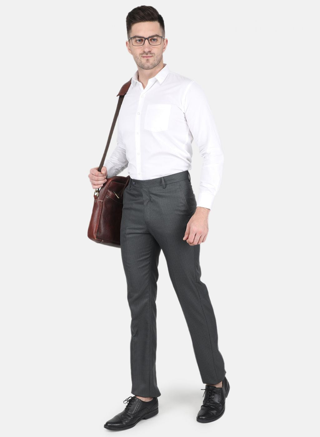 Men Grey Slim Fit Trouser