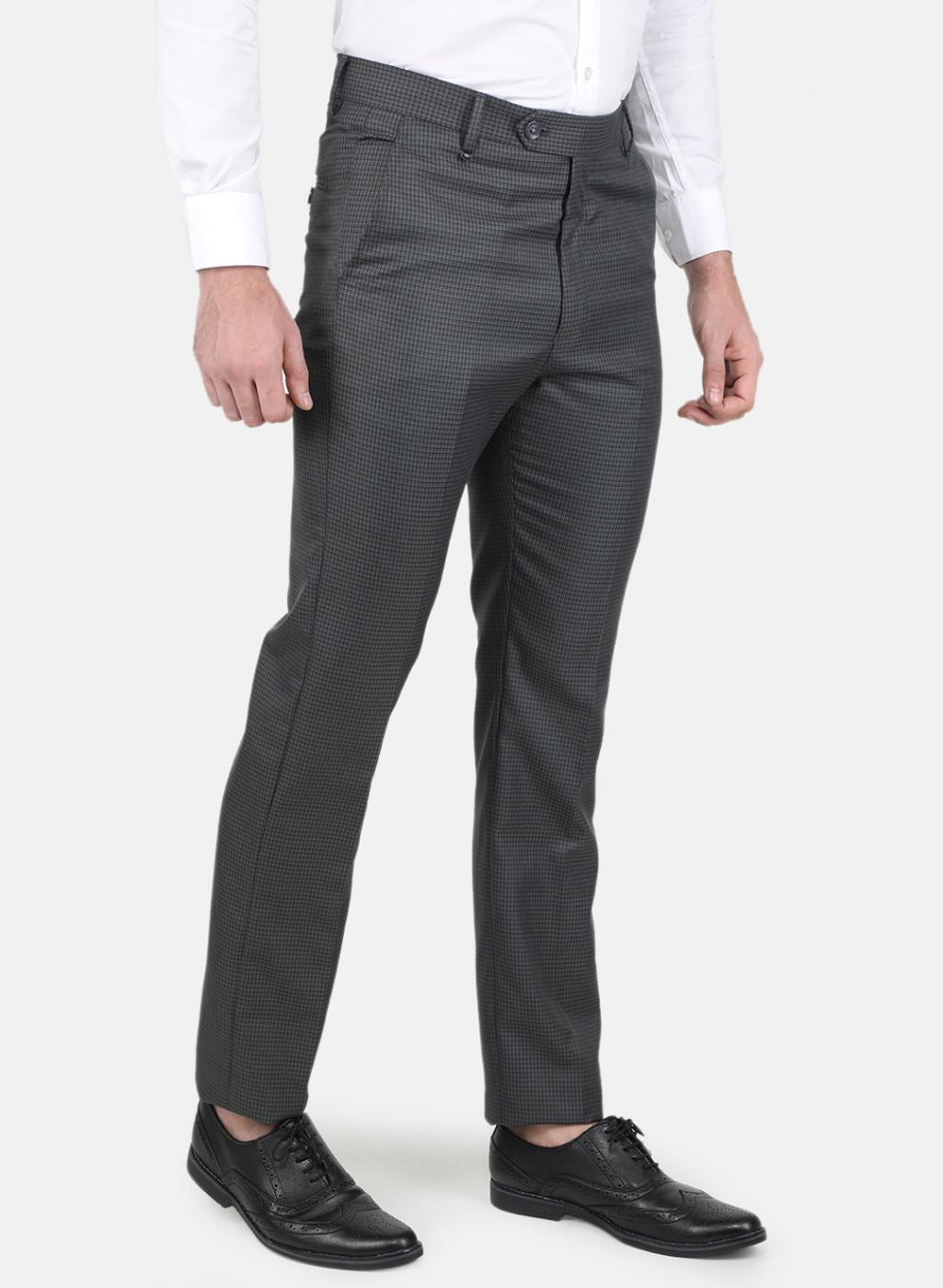 Men Grey Slim Fit Trouser