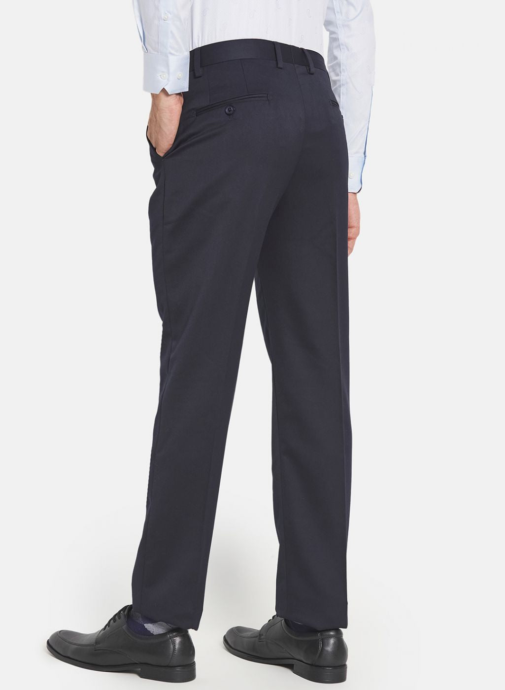 Men Navy Blue Slim Fit Trouser