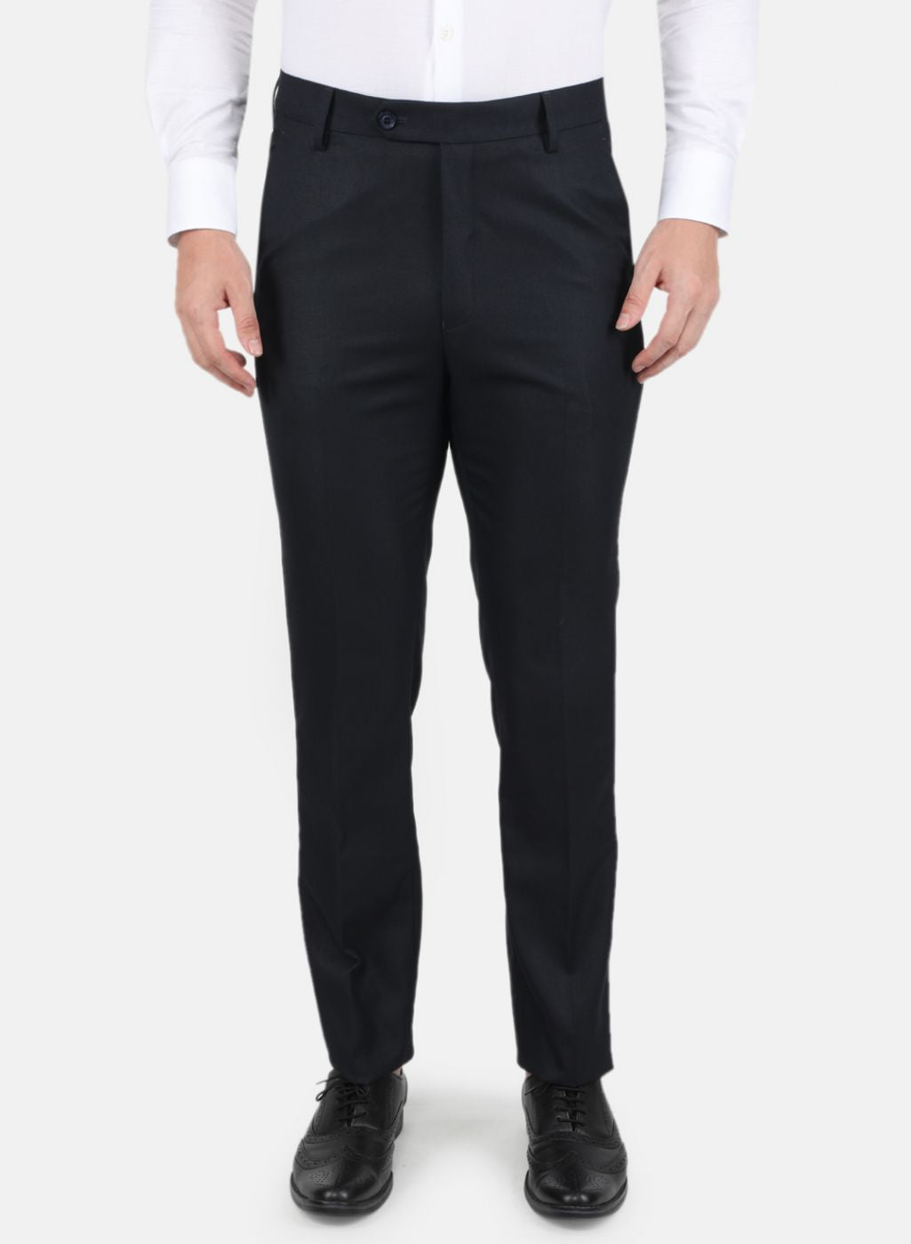 Men Navy Blue Slim Fit Trouser