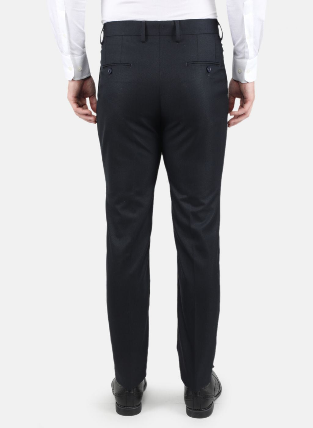 Men Navy Blue Slim Fit Trouser