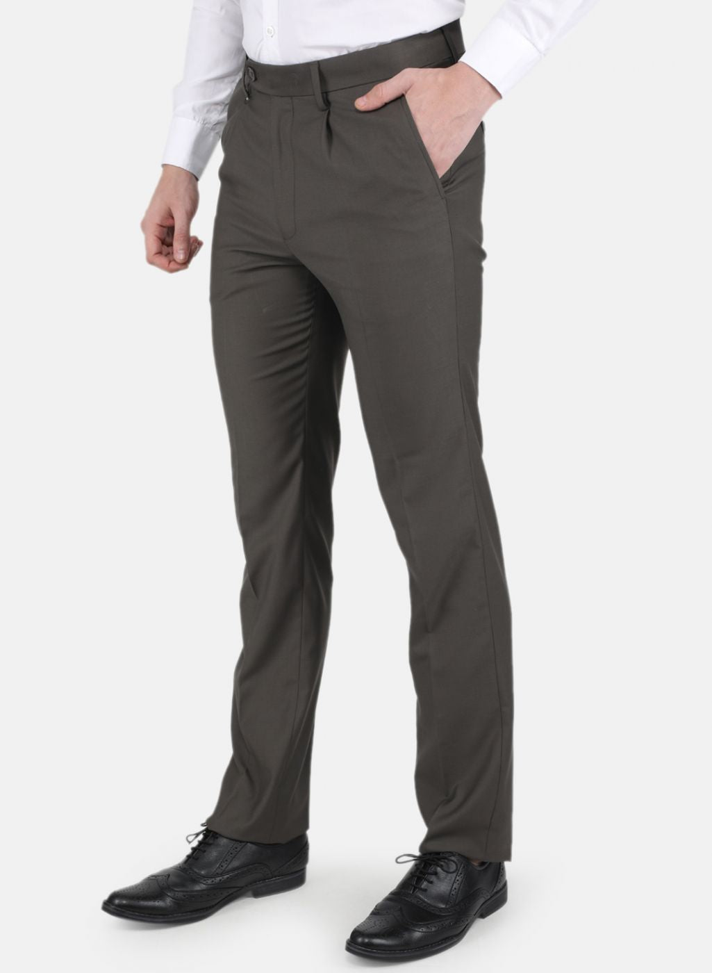 Men Beige Slim Fit Trouser