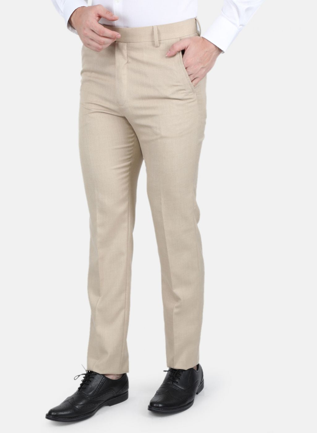 Men Khaki Slim Fit Trouser