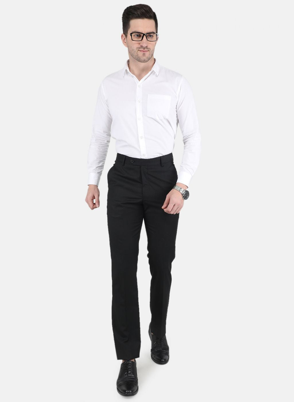 Men Black Smart Fit Trouser