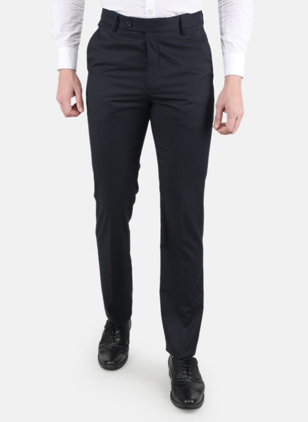 Men Navy Blue Smart Fit Trouser