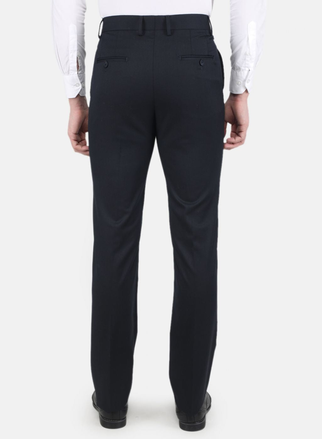 Men Navy Blue Smart Fit Trouser