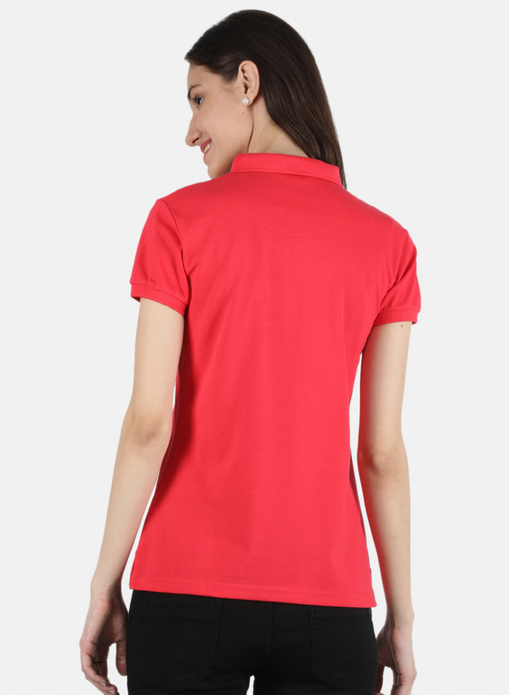 Women Pink Plain T-Shirt