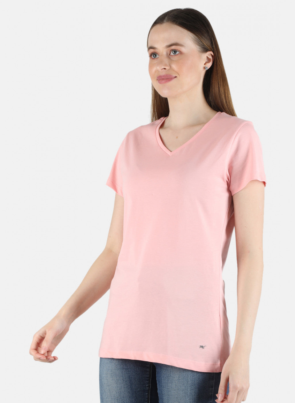 Women Peach & Blue Plain 2 Pc Top Set