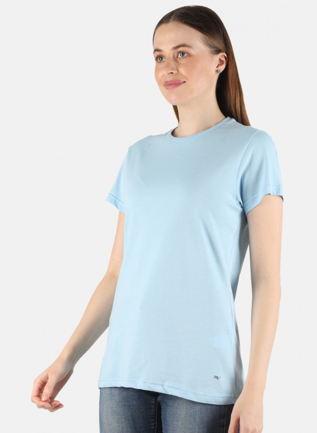 Women Peach & Blue Plain 2 Pc Top Set