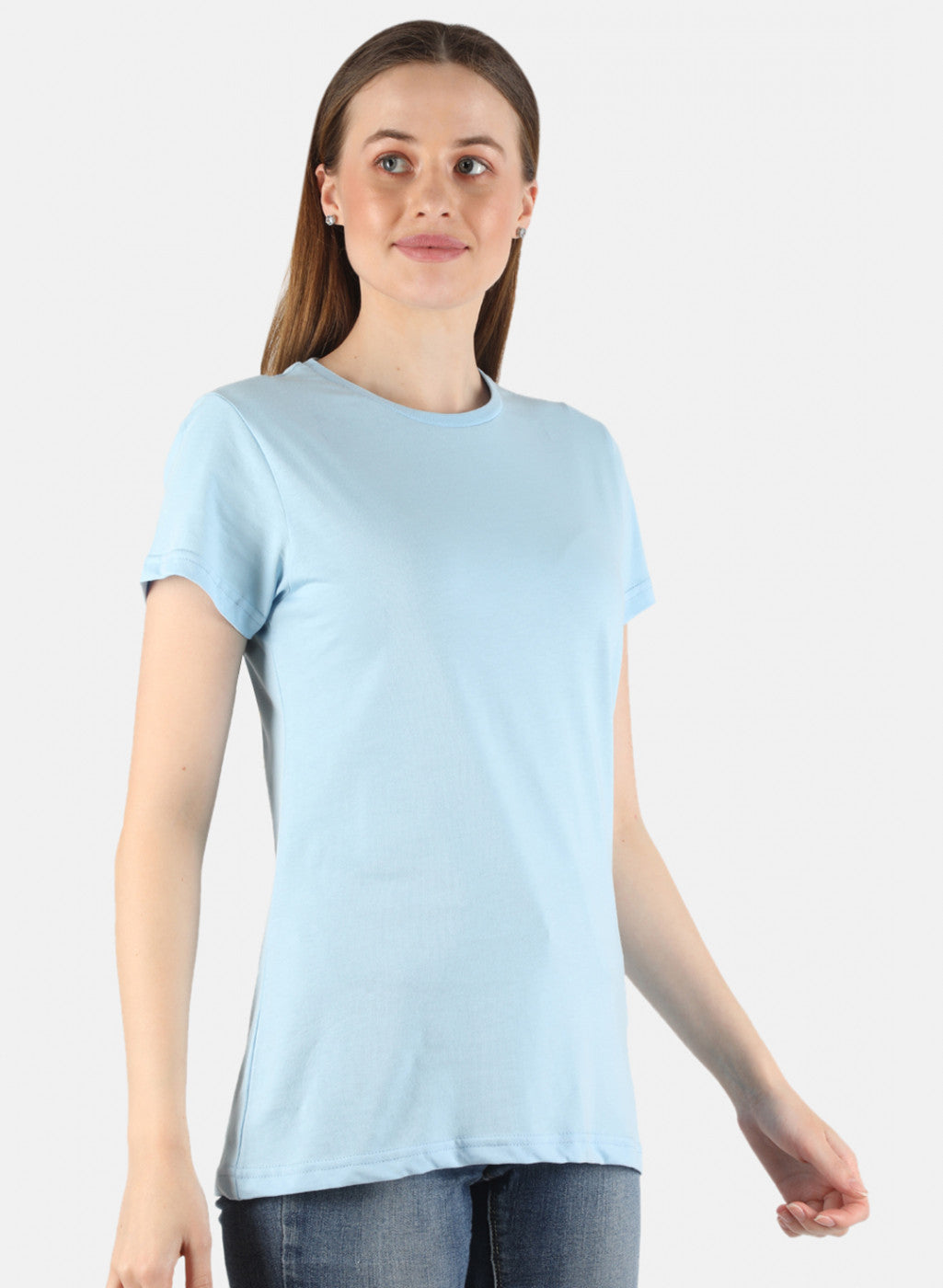 Women Peach & Blue Plain 2 Pc Top Set